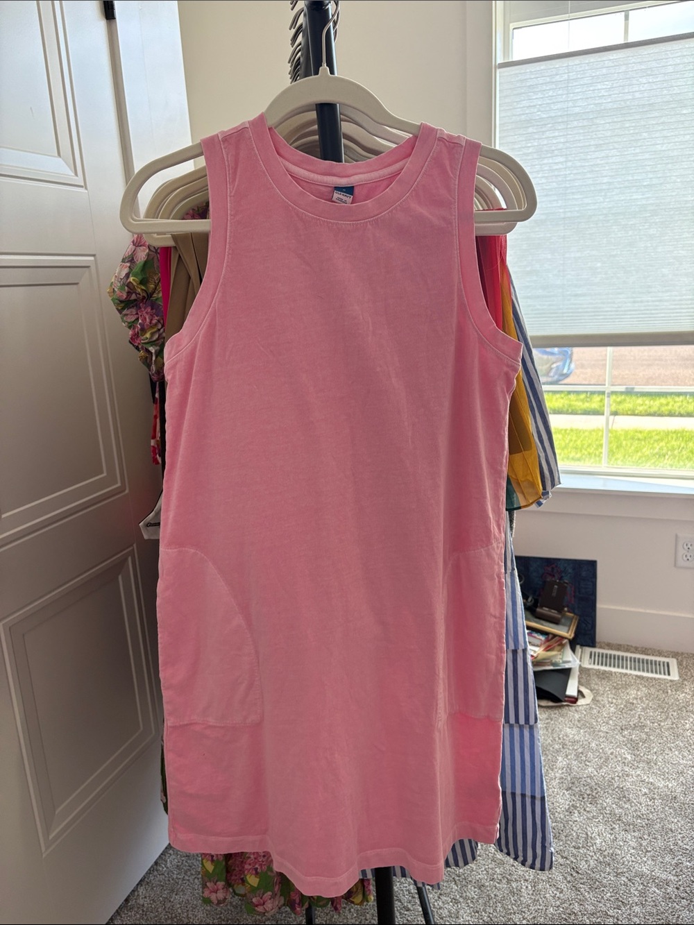 Old Navy Pink Sleeveless Cotton Shift Dress
